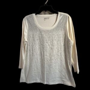 Women’s Chico’s Long Sleeve Knit Top with Sparkles - Size Large - NWOT